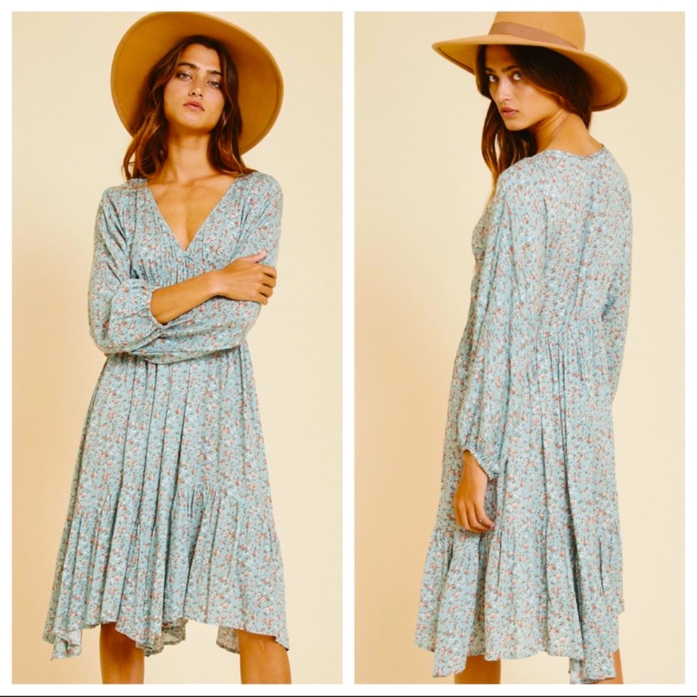 Pretty Pretty Bohemian Ruffle Hem Floral Dress